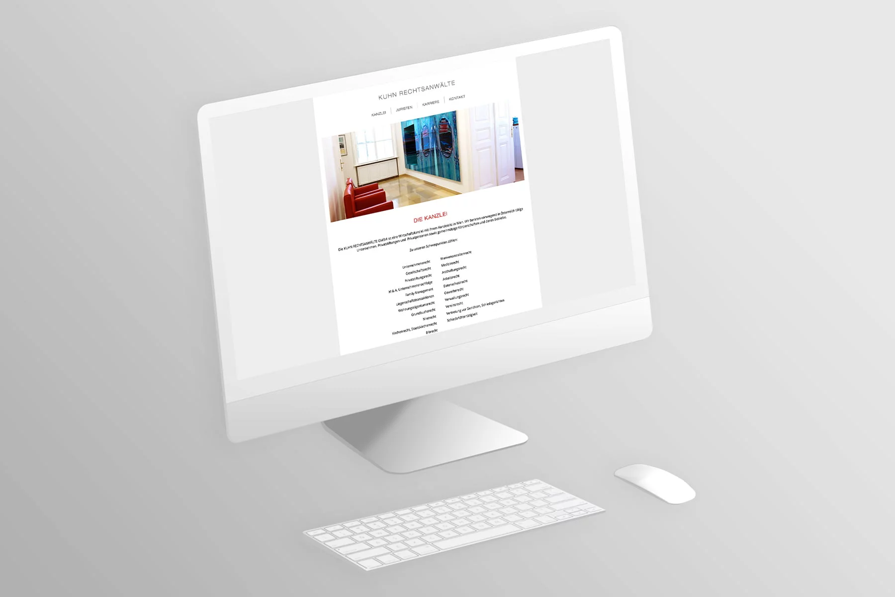 Desktop Ansicht Startseite kanzlei-kuhn.at (umgesetzt mit TYPO3)