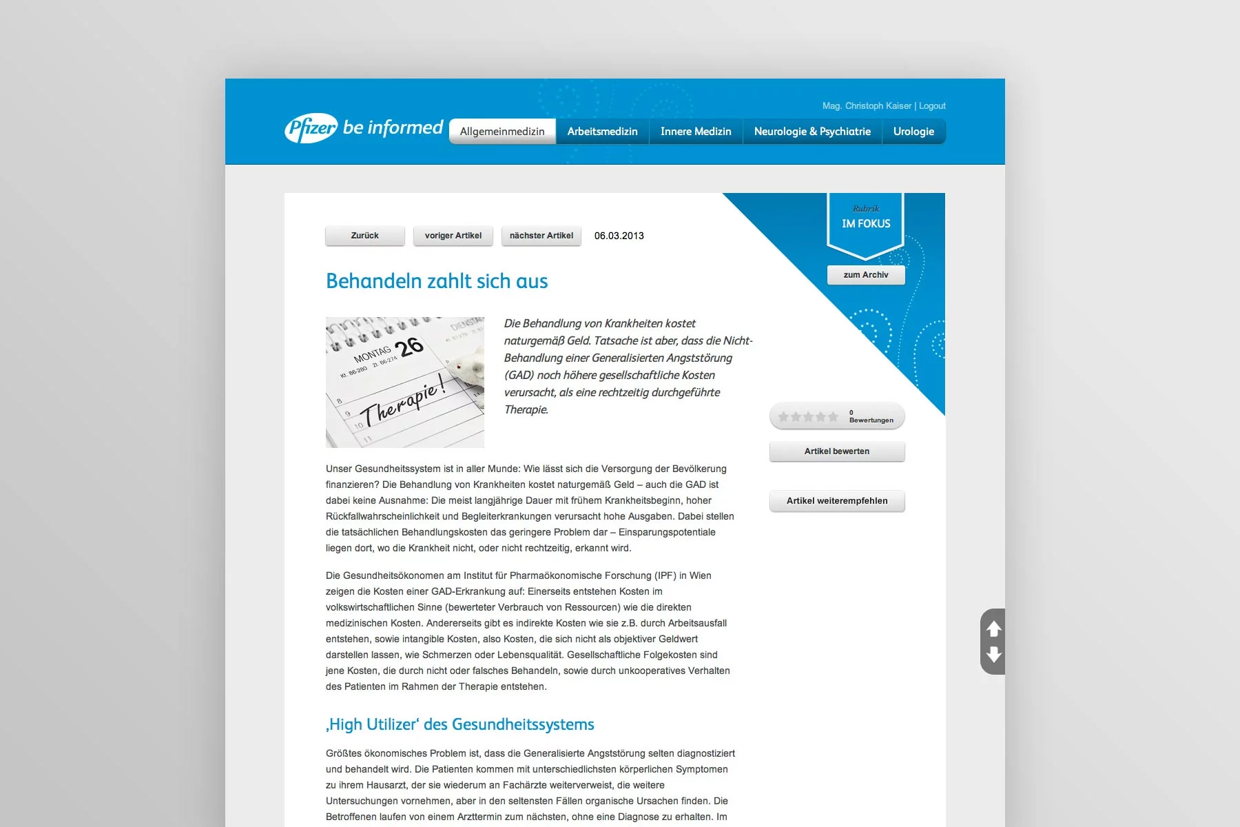 Screendesign Artikel be-informed